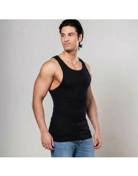 Alca Rib V‑Shape 2‑Pack Men’s Singlet Black