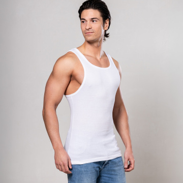 Alca Rib V‑Shape 2‑Pack Men’s Singlet White