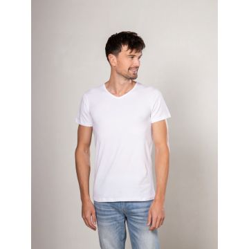 Alca Lite Regular Fit Heren T-Shirt V-Neck Extra Long White