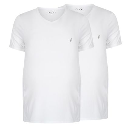 Alca Easy-Going 2-Pck Men T-Shirt V-Neck White